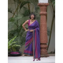 Suta Blue Cotton Blend Sarees-picture-12