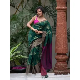 Suta Green Cotton Zari Saree Without Blouse-picture-44