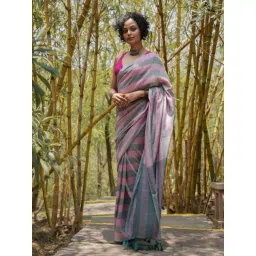 Suta Pink Striped Saree-picture-20