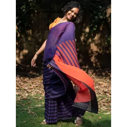 Suta Purple Cotton Printed Saree Without Blouse image 3