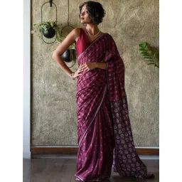 Suta Purple Pure Cotton Printed Saree-picture-23