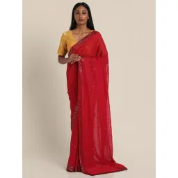 Suta Red Embellished Saree Without Blouse-picture-19