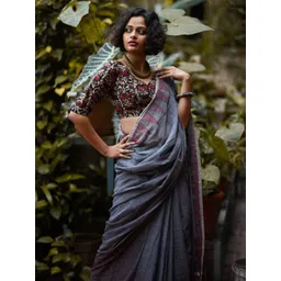 Suta Women Black & Red Printed Cotton Saree Blouse-picture-38