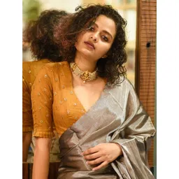 Suta Women Gold Embellished Silk Saree Blouse-picture-28