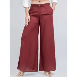 SUTI Women Loose Fit Cotton Parallel Trousers-picture-33