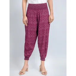 SUTI Women Purple Ethnic Motifs Printed Loose Fit Jodhpuris Trousers-picture-19