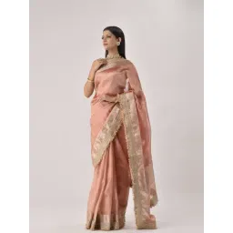 Sutra Attire Brick Red Ranisa Edit Banarasi Tissue Zari Saree with Designer Lace Work-picture-29