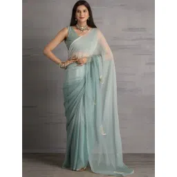 Sutra Attire Shaded Grey Chiffon Saree with Sequins Work-picture-46