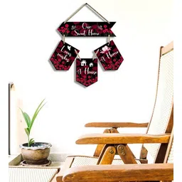 Black & Red Engineered Wood Wall Hanging by Suveharts-picture-23