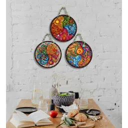 suveharts 3 Pcs Abstract Wooden Circle Set Hanging-picture-18