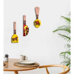 suveharts 3 Pcs Horse Yellow Wooden New Spoons Hanging-picture-12