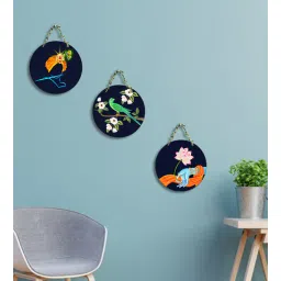 suveharts 3 Pcs Krishna Wooden Circle Set Hanging-picture-40