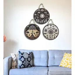 suveharts 3 Pcs Moon Wooden Circle Set Hanging-picture-38