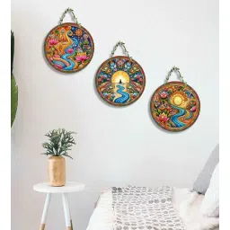 suveharts 3 Pcs Sun Set Wooden Circle Set Hanging-picture-30
