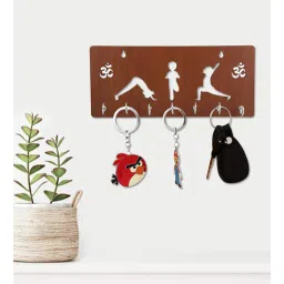 suveharts Yoga Brown Engineered Wood 7 Hooks Key Holder-picture-34