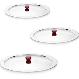 sva Steel Multipurpose Lid | Cover for Utensils, Tava, Topes, Kadhai, Pots & Pans | 10 inch, 11 inch, 12 inch Lid Set, Pack of 3-picture-25