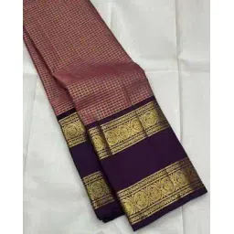 svaraa Checked Saree With Contrast Border-picture-37