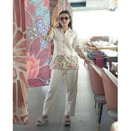 svaraa Women Embroidered 2-Piece Shirt & Pants Co-Ord Set-picture-17