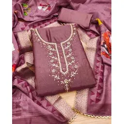 svaraa Women Embroidered 3-Piece Unstitched Dress Material-picture-35