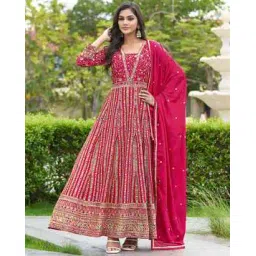 svaraa Women Embroidered Gown Dress-picture-14