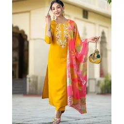 svaraa Women Embroidered Straight Kurta Set-picture-18