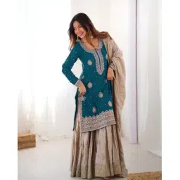 svaraa Women Embroidered Straight Kurta Set with Dupatta-picture-17