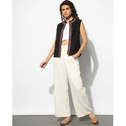 svrnaa by azorte Solid Embroidered Jacket-picture-29