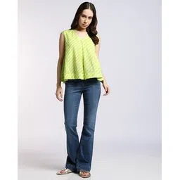 svrnaa by azorte Striped Relaxed Fit A-Line Top-picture-29