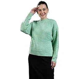 swaaglok - style that speaks Women's Pure Wool Knit Pullover Sweater | Turtle Neck Full Sleeve Winter Wear for Girls & Ladies | Soft Warm Regular Fit Woolen Sweater-picture-44