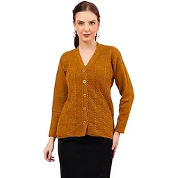 swaaglok - style that speaks Women’s Wool Blend Cardigan | V-Neck Button Down Knit Sweater | Long Sleeve Warm Winter Knitwear | Soft Textured Pattern Casual Top-picture-15