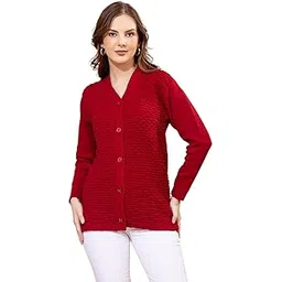swaaglok - style that speaks Women’s Wool Blend Knitwear | Button Down Long Sleeve Cardigan with V-Neck & Soft Textured Finish | Stylish Warm Sweater for Winter-picture-14