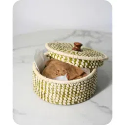 swadeh Single Olive Sabai Grass Earthen Cradle Roti Box-picture-31
