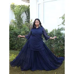 Swadeshi Shringaar Shirt Collar Top With Sharara Co-Ords-picture-24