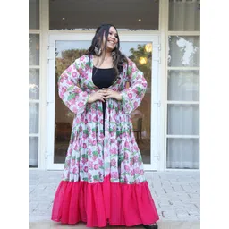 Swadeshi Shringaar Women Printed Longline Button Shrug-picture-12