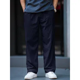 SWADESI STUFF Men Striped Easy Wash Mid Rise Cotton Trousers-picture-35