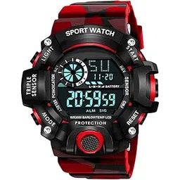 swadesi stuff Rubber Multi Color Army Kid Digital Watch for Boys, Black Dial, Multi-Color Band-picture-51