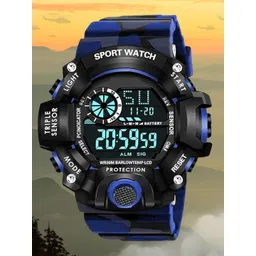 SWADESI STUFF Unisex Kids Dial & Bracelet Style Straps Digital Automatic Watch ARMY BLUE 2027-picture-57