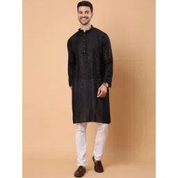 SWAGG INDIA Geometric Embroidered Sequinned Liva Kurta-picture-16