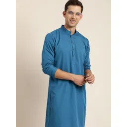 SWAGG INDIA Geometric Woven Design Jacquard Straight Kurta-picture-18