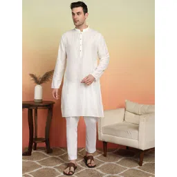 SWAGG INDIA Men Embroidered Thread Work Liva Kurta-picture-33