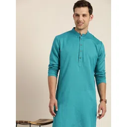 SWAGG INDIA Men Woven Design Mandarin Collar Jacquard Kurta-picture-35