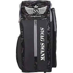 SwagSwank Cricket Kit Bag, Full Size, Camouflage Pattern, Grey and Black-picture-15