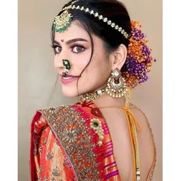 swami Nath Nose Ring (Press)/NOSE PIN green crystal nath Pearl Stone Diamond, Traditional Maharashtrian Pressing clip on Wedding Bridal Latest, Stylish For Women, Girls image 2