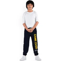 Swanker Kids Solid With Printed Mid-Rise Sports Track Pants-picture-24
