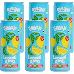 SWAP Lemon Zing Soft Drink | 250 ml x 12 cans | Made with real fruit juice | No added sugars, artificial sweeteners or colours | Low calorie Soda-picture-25