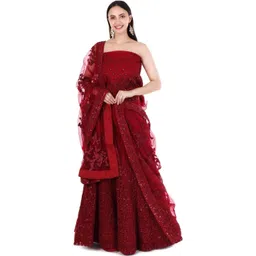 Swapnil by AL Embellished Sequinned Semi-Stitched Lehenga & Blouse With Dupatta-picture-19