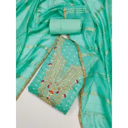 SWARNGANGA TEX Ethnci Motifs Embroidered Zari Chanderi Silk Unstitched Dress Material-picture-43