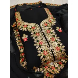 SWARNGANGA TEX Floral Embroidered Zari Unstitched Dress Material-picture-31