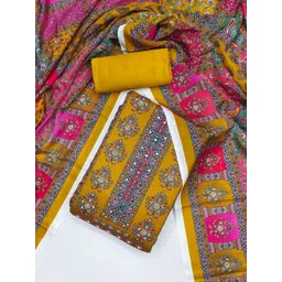 SWARNGANGA TEX Floral Printed Beads and Stones Unstitched Dress Material-picture-14