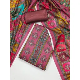 SWARNGANGA TEX Floral Printed Beads and Stones Unstitched Dress Material-picture-44